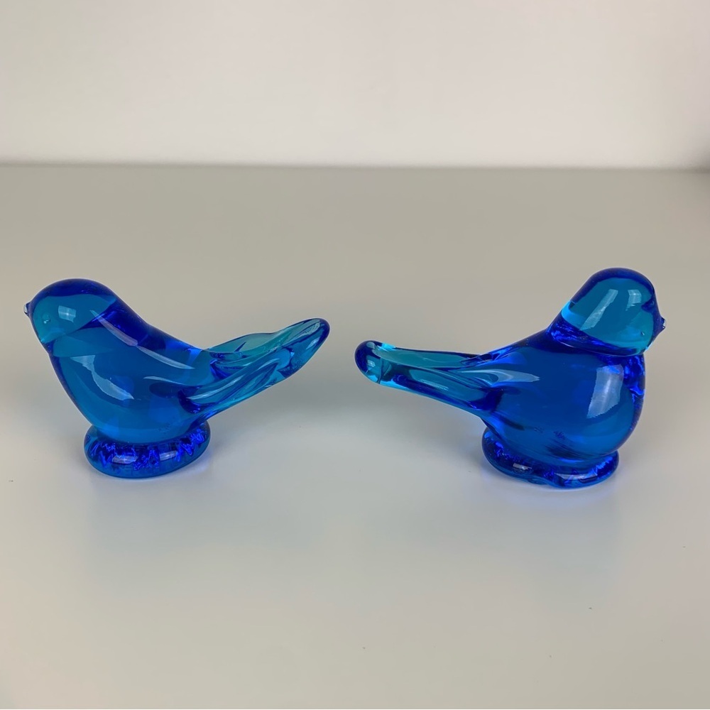 Set Of 2 Blue Bird Of Happiness Figurine Signed Leo Ward 1990 Ron Ray 1991 Vtg - Picture 4 of 11
